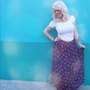 Lularoe  XS Lucy boho flower full length skirt